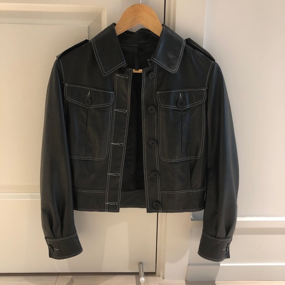 Topshop Jackets & Blazers - Topshop Boutique Cropped Leather Jacket